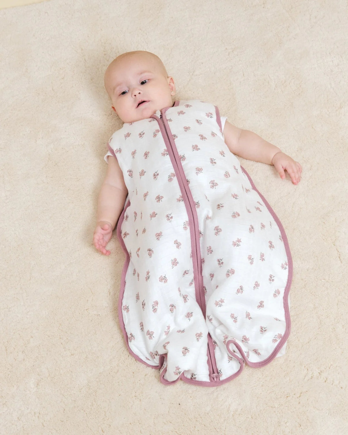 Baby sleeping bag - Bamboo muslin - Tiny Flowers - TOG 1