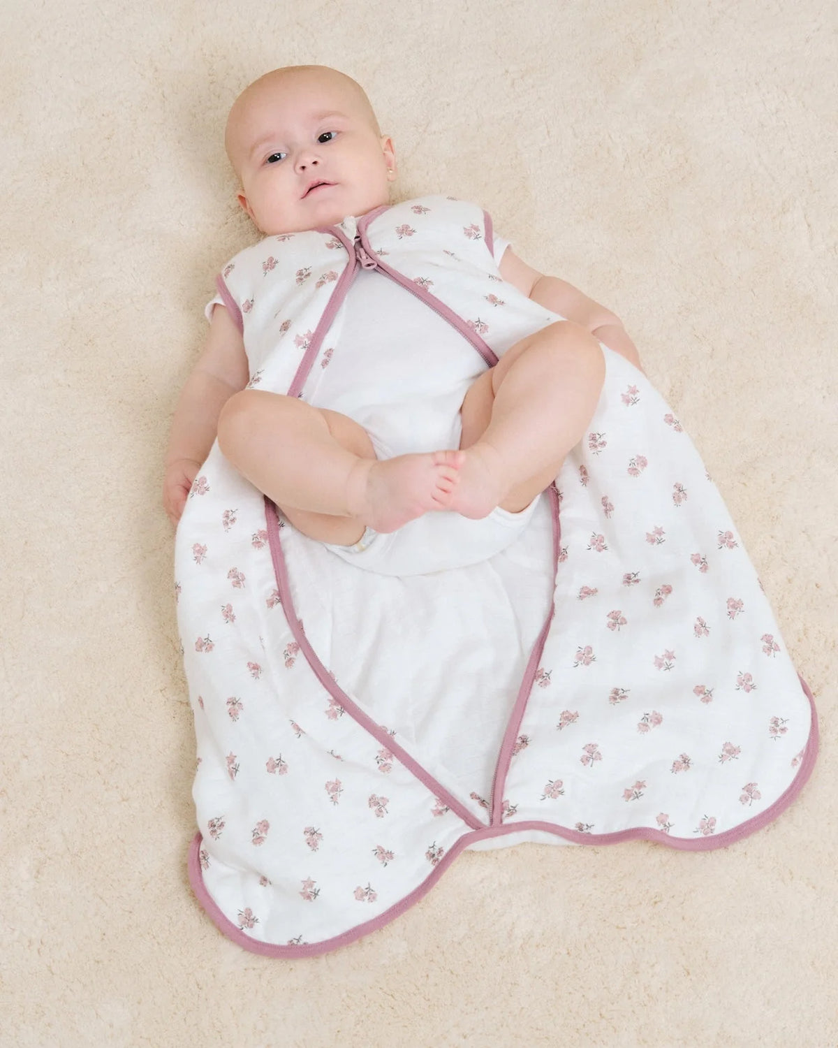 Baby sleeping bag - Bamboo muslin - Tiny Flowers - TOG 1