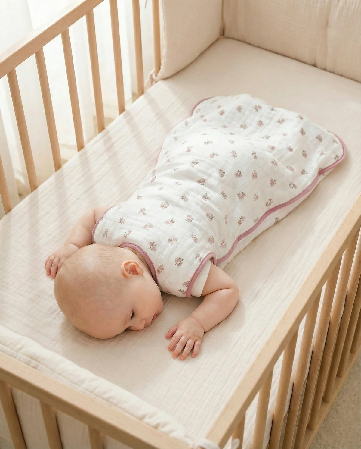 Baby sleeping bag - Bamboo muslin - Tiny Flowers - TOG 1